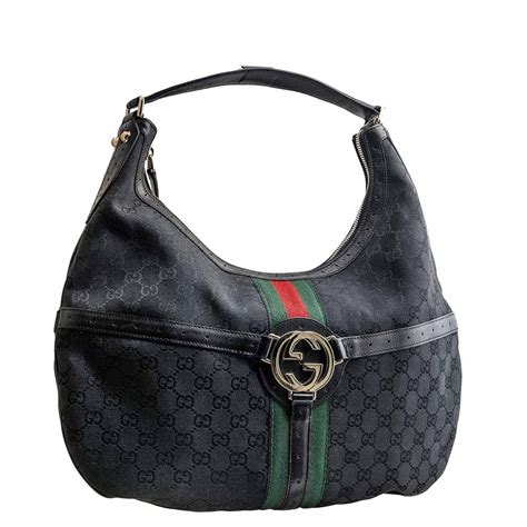 vintage black gucci briefcase|vintage gucci monogram shoulder bag.